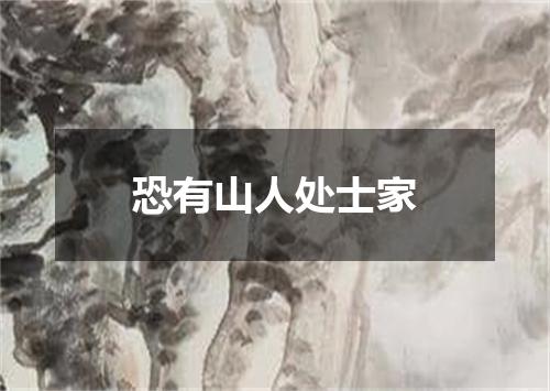 恐有山人处士家