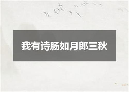 我有诗肠如月郎三秋