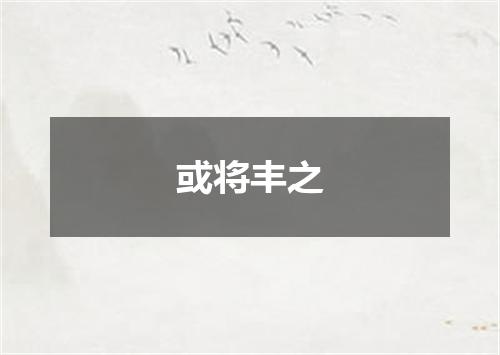 或将丰之