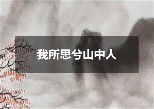 我所思兮山中人
