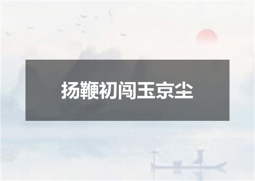 扬鞭初闯玉京尘