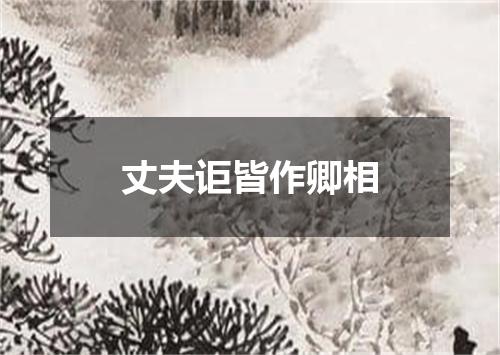 丈夫讵皆作卿相