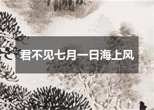 君不见七月一日海上风