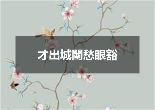 才出城闉愁眼豁
