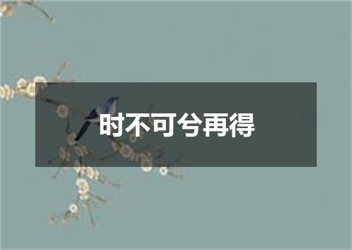时不可兮再得