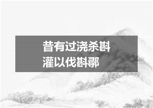 昔有过浇杀斟灌以伐斟鄩