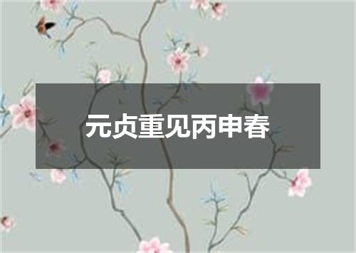 元贞重见丙申春