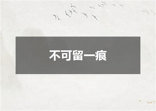 不可留一痕