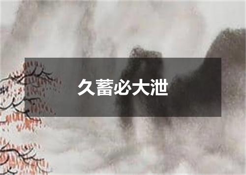 久蓄必大泄