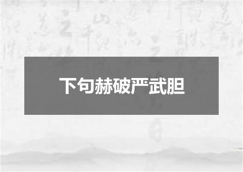 下句赫破严武胆
