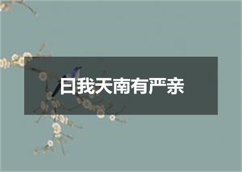 曰我天南有严亲