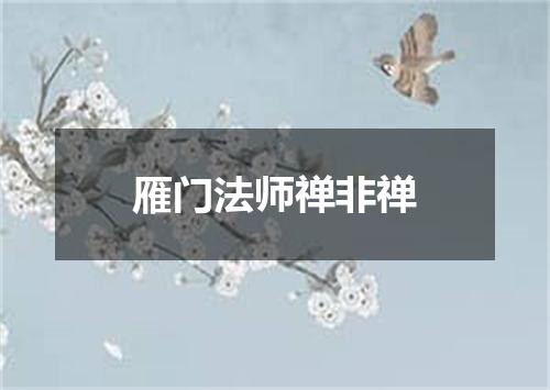 雁门法师禅非禅