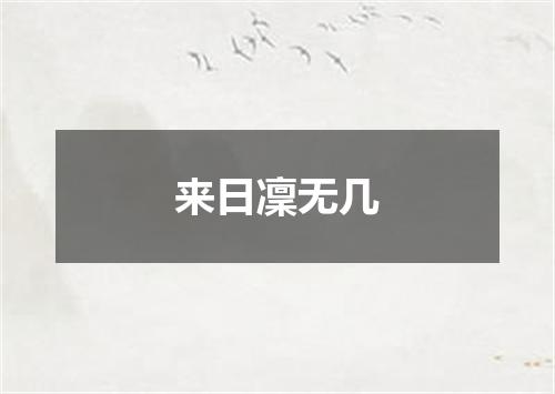 来日凜无几