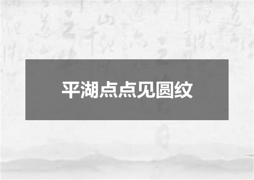 平湖点点见圆纹