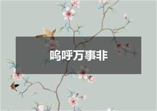 呜呼万事非