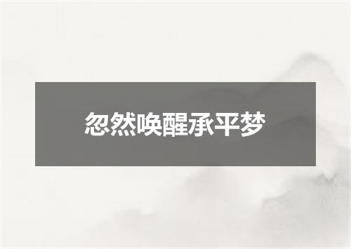 忽然唤醒承平梦