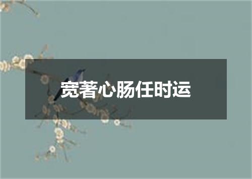 宽著心肠任时运