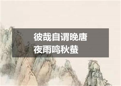 彼哉自谓晚唐夜雨鸣秋蛬