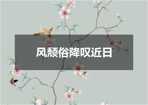 风颓俗降叹近日
