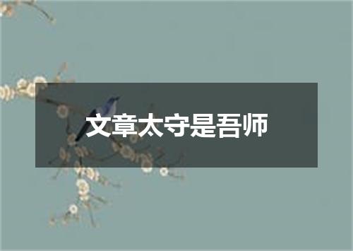 文章太守是吾师