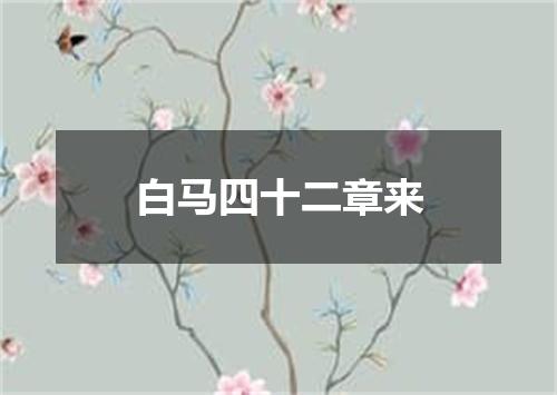 白马四十二章来
