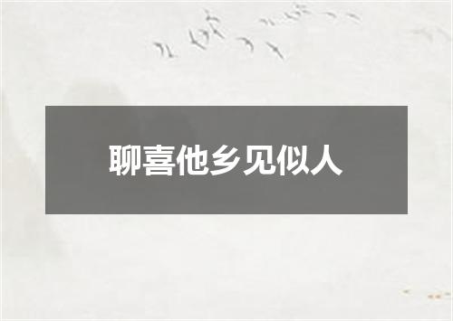 聊喜他乡见似人
