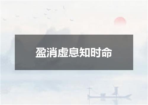 盈消虚息知时命