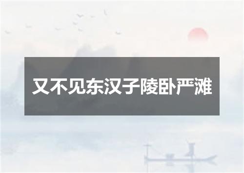 又不见东汉子陵卧严滩