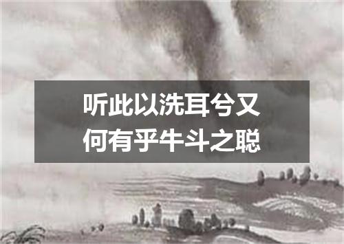 听此以洗耳兮又何有乎牛斗之聪