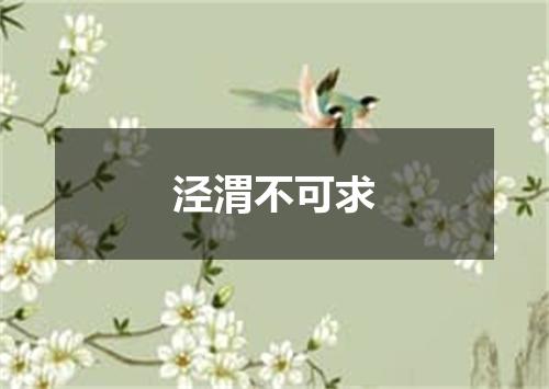 泾渭不可求