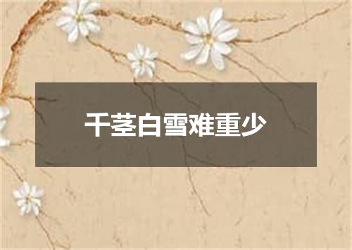 千茎白雪难重少