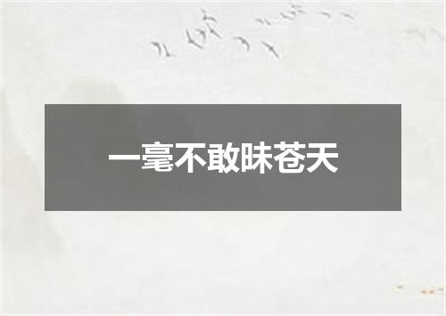 一毫不敢昧苍天