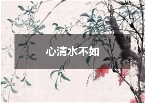 心清水不如