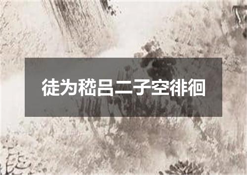 徒为嵇吕二子空徘徊