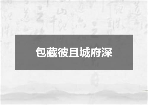 包藏彼且城府深