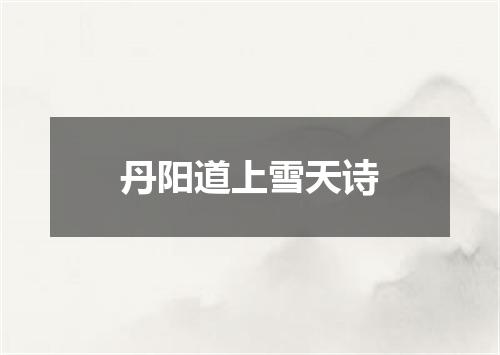 丹阳道上雪天诗
