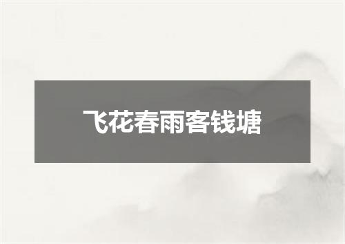 飞花春雨客钱塘