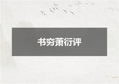 书穷萧衍评