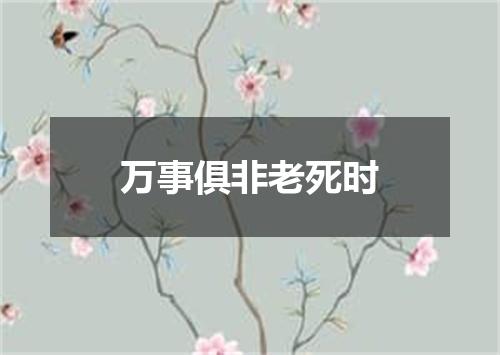 万事俱非老死时