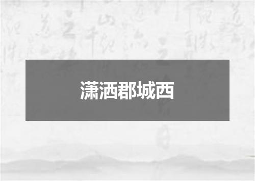 潇洒郡城西