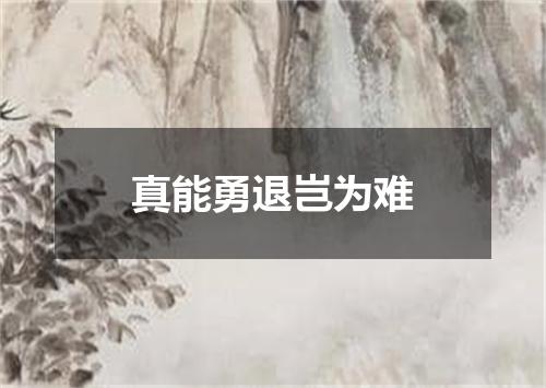 真能勇退岂为难
