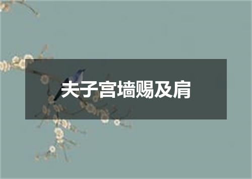 夫子宫墙赐及肩