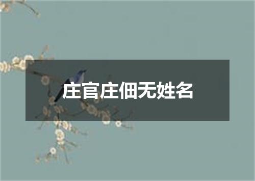 庄官庄佃无姓名