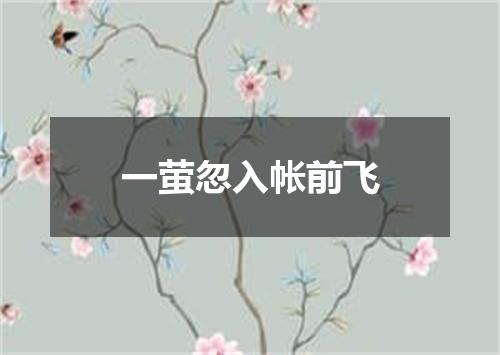 一萤忽入帐前飞