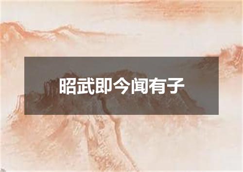 昭武即今闻有子