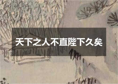 天下之人不直陛下久矣