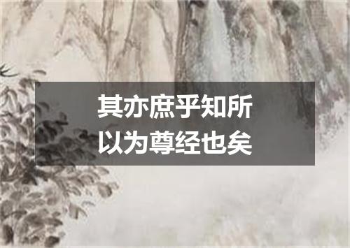其亦庶乎知所以为尊经也矣