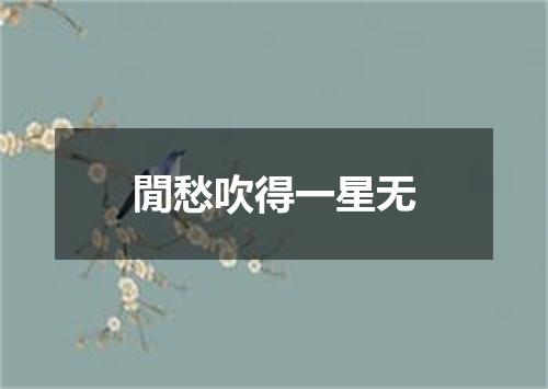 閒愁吹得一星无