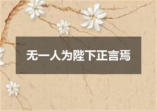 无一人为陛下正言焉