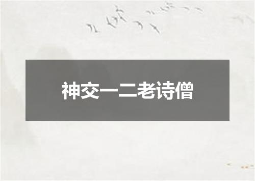 神交一二老诗僧